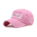 Berretto da baseball in cotone rosa con patch Oakland e ricamo ancora laterale - Regolabile / Rosa