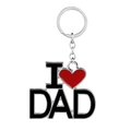 Silver metal keychain with I Love Dad heart pendant for Father's Day gift - D1110-I Love Dad / Silver