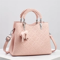 Bolso rosa con relieve LDLDLD, asa trenzada y colgante de elefante para mujer elegante - L26xAn12xAl20cm / Rosa