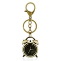Llavero de despertador en bronce vintage con cierre de langosta en metal envejecido - Reloj despertador
