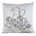 DIY secret garden coloring pillowcase with floral line art for creative hand painting - Satin / Girl and Tree (AM23)