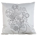 White square cushion cover with candy and heart coloring patterns for DIY creative graffiti - Satin / Candy Hearts (AM13)