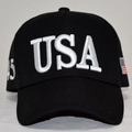 Black USA baseball cap featuring white 3D embroidery and number 45 on the side - Black-USA 45