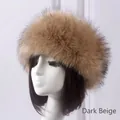 Bandeau hiver en fausse fourrure de renard épaisse couleur paille foncée - Taille unique / Paille Foncée