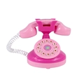 Pink retro dial-up toy phone with a floral pattern dial for children play sets - Mini Telephone Toy