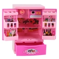 Pink miniature toy refrigerator for kids pretend play with food stickers and drawers - Refrigerator Toy