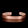 Drei-Linien-Magnettherapie-Armband in Roségold mit C-Form-Design und sechs starken Magneten - 3-Linien 6-Magnet / Roségold
