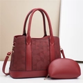 Ensemble de 2 sacs rouges avec motif géométrique et petite pochette assortie chic - Longueur 30 Largeur 12.5 Hauteur 23 / Rouge