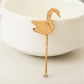 Minimalist gold origami flamingo hair clip with geometric metal alloy finish - Flamingo/Goose / Gold