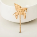 Golden alloy pegasus papercraft hair clip in minimalist geometric design for women - Pegasus / Gold
