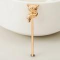 Golden alloy hair clip featuring a geometric fox head design on a flat metal pin - Fox / Gold