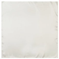 Classic square white silk satin scarf with elegant glossy finish and stitched edges - White