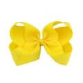 Vibrant yellow 6-inch grosgrain ribbon bow hair clip for girls with a textured finish - 7.5cm (3 inches) / Yellow