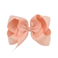 6-inch grosgrain ribbon hair bow clip in dusty pink for girls and toddlers - 7.5cm (3 inches) / Nude