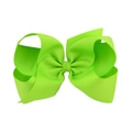 6 inch fluorescent green grosgrain ribbon hair bow clip for girls and toddlers - 7.5cm (3 inches) / Fluorescent Green