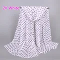 Close-up detail of white chiffon scarf with black polka dots and lightweight texture - White Polka Dot