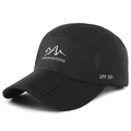Berretto da baseball nero outdoor asciugatura rapida UPF 50+ con visiera pieghevole - Regolabile / Nero