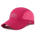 Casquette de sport rose rouge en maille respirante avec protection solaire UPF 50+ - Réglable / Rose Rouge