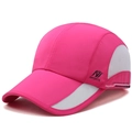 Cappello parasole rosa ad asciugatura rapida per uomo con rete bianca e logo - Regolabile / Rosa Rosso