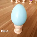 Blue wooden Easter egg for DIY painting with a matte finish, display stand not included - Single Egg (Holder Not Included) / Light Blue