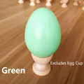 Œuf de Pâques cyan en bois massif à peindre avec un fond de grain de bois naturel - Œuf Unique (Support Non Inclus) / Cyan