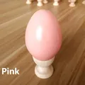 Œuf de Pâques rose en bois pour peinture DIY, présenté sans le support en bois - Œuf Unique (Support Non Inclus) / Rose