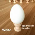 Œuf de Pâques blanc en bois DIY pour peinture sur support, jouet imitation 1:1 - Œuf Unique (Support Non Inclus) / Blanc
