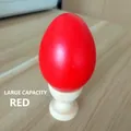 DIY unfinished wooden Easter egg painted in red finish for crafts and decor - Single Egg (Holder Not Included) / Red