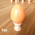 DIY painting solid wood Easter egg in natural skin tone, egg holder not included - Single Egg (Holder Not Included) / Natural Egg Color