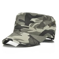Klassische Camouflage-Militärmütze aus grau-grünem Canvas mit Belüftungslöchern - Verstellbar / Tarnfarben
