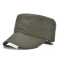 Armeegrüne Cadet Cap aus Baumwolle für Herren mit Metallösen und verstärkter Krempe - Verstellbar / Armeegrün