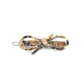 Tortoiseshell acetate bow hair clip with brown marble pattern and metal spring base - Leopard Brown