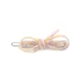 Barrette à cheveux élégante en acétate marbré avec pince en métal argenté pour enfants - Rose poudré