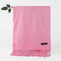 Pink cashmere tassel shawl wrap for women with soft fringe and elegant drape - Pink
