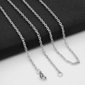 Polished stainless steel silver Rollo chain necklace with a secure lobster clasp - O-Chain Style (1.6mm) / 50cm