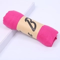 Soft pink cotton linen scarf rolled with decorative paper band packaging gift - Mid-Length / 160*50CM / Rose Red