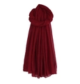 Deep red cotton linen blend scarf with elegant crinkle texture on white background - 160*50CM / Burgundy