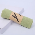 Light green linen cotton scarf rolled with a paper ring wrap for gift packaging - Mid-Length / 160*50CM / Apple Green