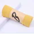 Rolled yellow cotton linen scarf with elegant brown paper sleeve packaging - Mid-Length / 160*50CM / Yellow
