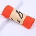 Oversized orange cotton linen scarf wrapped in minimalist brown paper packaging - Mid-Length / 160*50CM / Orange