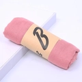 Soft pink cotton linen blend scarf wrapped in branded paper band for gifting - 160*50CM / Dust Rose