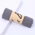 Solid dark grey cotton linen scarf with elegant brown paper gift packaging band - Mid-Length / 160*50CM / Dark Gray