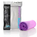 Purple quick-dry cooling towel 30x100cm with branded smart pro airtight packaging - Purple