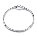 Silver snake chain bracelet for Christmas DIY charms with sleek cylindrical clasp - 18cm / Silver Snake Chain (Barrel Clasp)