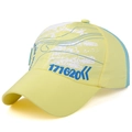 Casquette baseball en maille jaune clair avec impression de chiffres bleus sport - Jaune