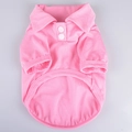 Bright pink pet polo shirt with classic collar and buttons for small dogs and cats - Pink