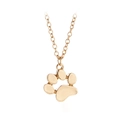Charming golden animal paw print pendant necklace with fine metal chain for women and kids - Gold