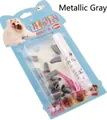 Hundenagel-Kappen Set in Metallisch-Grau Größe S inklusive 20 Stück und Spezialkleber - XS (für 0.5-2.5kg) / 20er Set / (Farbbox) Metallic-Grau
