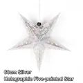 Decorazione da appendere a stella a cinque punte olografica argento 60cm laser cut - Stella Olografica / 60cm Argento
