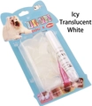 Pet dog nail caps set in ice transparent white color size S with glue kit - [color Box] Icy White